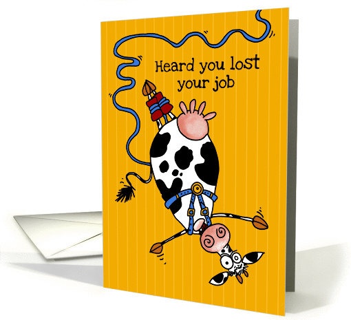 Job Loss Sympathy - Bungee Cow card (873104)