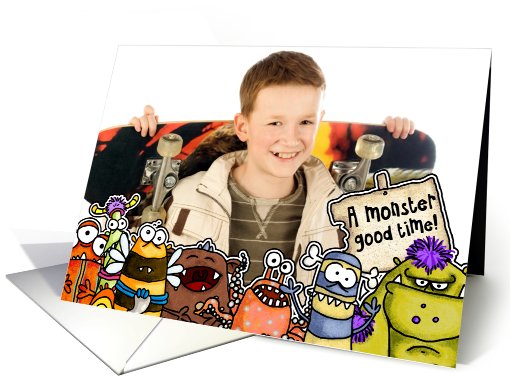 Monster Birthday Party Invitation - Photo card (875413)