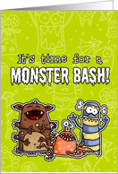 Monster Bash Birthday Party Invitation card