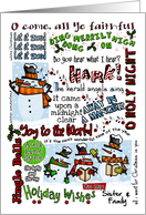 Holiday Wishes for Sister & Family - Caroling Snowmen card