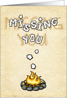 Missing you at summer camp - campfire card
