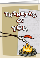 Thinking of you at summer camp - campfire card