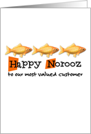 Happy Norooz - three goldfish - customer card