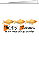 Happy Norooz - three goldfish - supplier card