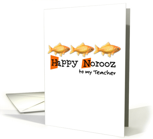 Happy Norooz - three goldfish - teacher card (905094)