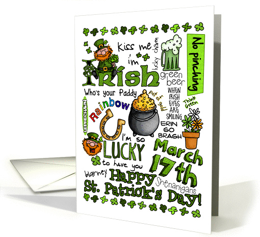 Happy St. Patrick's Day Word Art card (909971)