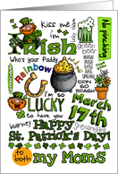 Happy St. Patrick’s Day Word Art - for my 2 Moms card