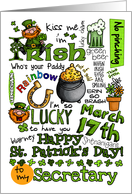 Happy St. Patrick’s Day Word Art - for my secretary card