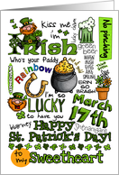 Happy St. Patrick’s Day Word Art - to my Sweetheart card