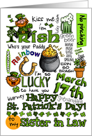 Happy St. Patrick’s Day Word Art - to my Sister in Law card
