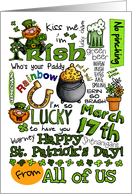 Happy St. Patrick’s Day Word Art - from Group card