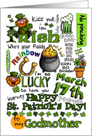 Happy St. Patrick’s Day Word Art - to my Godmother card