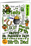 Happy St. Patrick’s Day Word Art - to my Birth Dad card