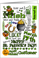 Happy St. Patrick’s Day Word Art - for customer card