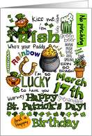 Happy St. Patrick’s Day Word Art - birthday card