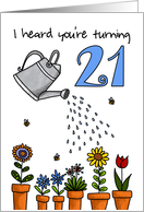 Wet My Plants - 21st Birthday card