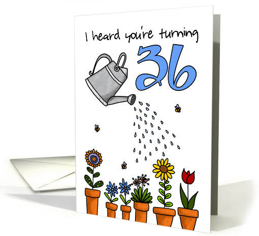 Wet My Plants - 36th Birthday card (914251)