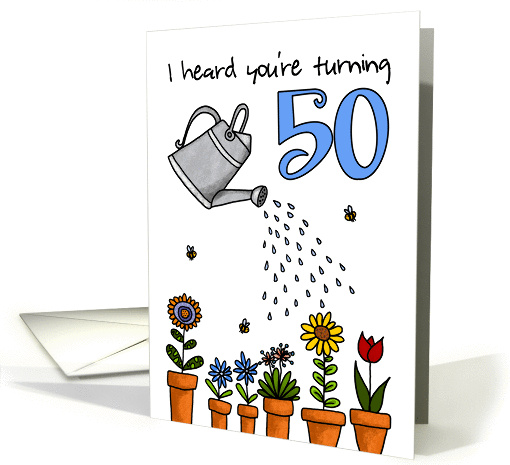 Wet My Plants - 50th Birthday card (914267)