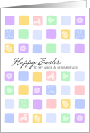 Modern Easter Squares - Happy Easter to my Niece & her Partner card