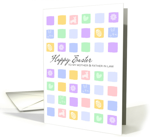 Modern Easter Squares - Happy Easter to my Mother & Father in Law card