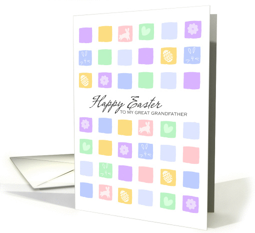 Modern Easter Squares - Happy Easter to my Great Grandfather card