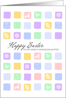 Modern Easter Squares - Happy Easter to my Great Granddaughter card