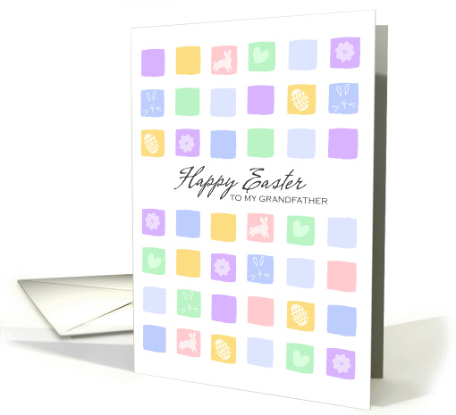 Modern Easter Squares - Happy Easter to my Grandfather card (920393)