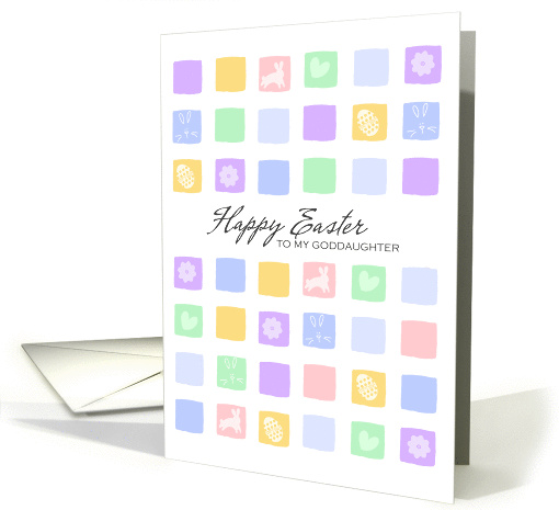 Modern Easter Squares - Happy Easter to my Goddaughter card (920413)