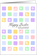 Modern Easter Squares - Happy Easter to my Cousin & Her Boyfriend card