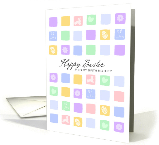 Modern Easter Squares - Happy Easter to my Birth Mother card (920441)