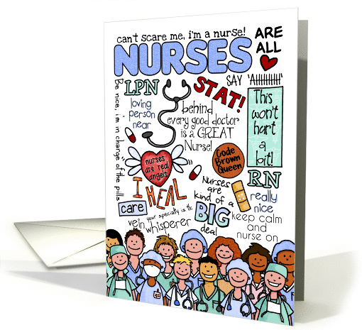 happy nurses day - word cloud card (921198)