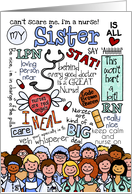 happy nurses day word cloud - for my sister card