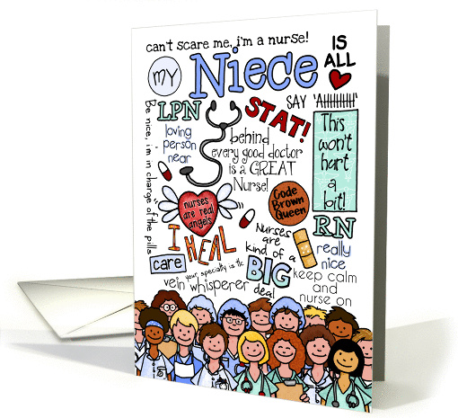 happy nurses day word cloud - for my niece card (921222)