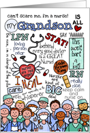 happy nurses day word cloud - for my grandson card