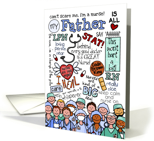 happy nurses day word cloud - for my father card (921246)