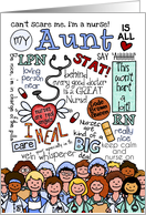 happy nurses day word cloud - for my aunt card