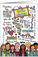 Mother’s Day Wordcloud - Twin Sister card