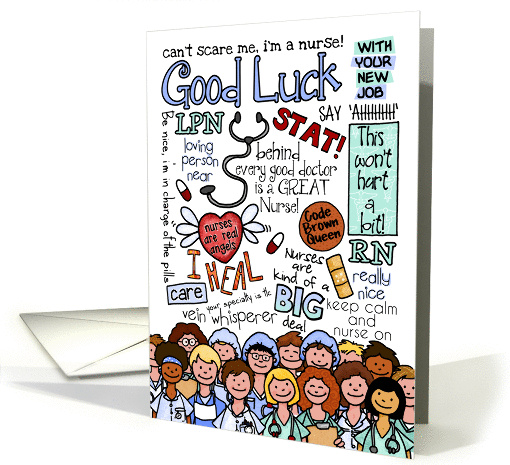 Good Luck with your new job for female nurse card (924156)
