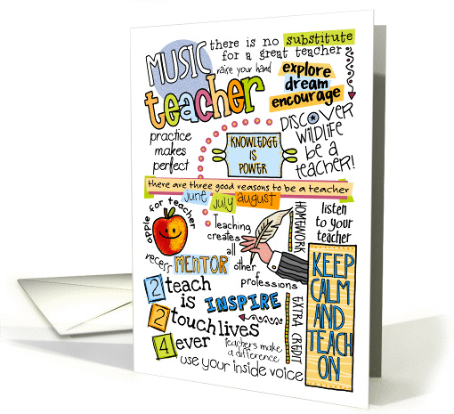 Teacher Appreciation Day Wordcloud - Music Teacher card (927865)
