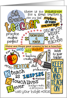 Teacher Appreciation Day Wordcloud - 6th Grade Teacher card