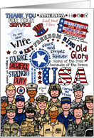 Wife - MIlitary Welcome Home Word Cloud card