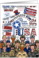 Step Son - MIlitary Welcome Home Word Cloud card