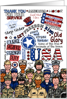 Step Sister - MIlitary Welcome Home Word Cloud card