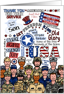 Son - MIlitary Welcome Home Word Cloud card