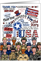 Marine - MIlitary Welcome Home Word Cloud card