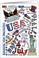 Soldier - Happy 4th of July Word Cloud card