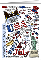 Personal Trainer - Happy 4th of July Word Cloud card