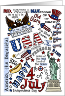 Nephew - Happy 4th of July Word Cloud card