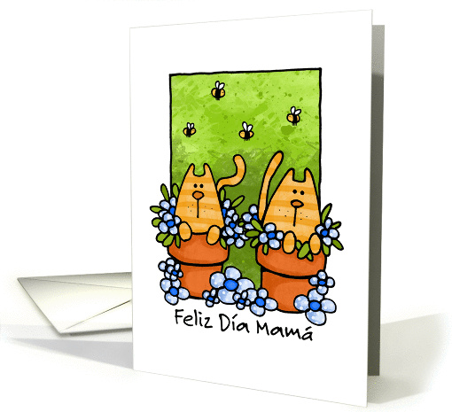 Feliz Da Mam - cats - Happy Mother's Day Card in Spanish card