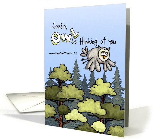 Cousin - Thinking of you at summer camp - Owl card (934875)